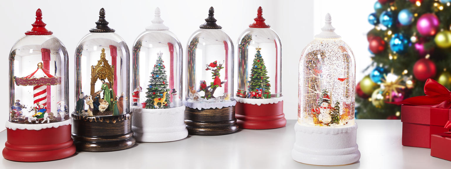 (HSN) Winter Lane Snow Globe with Rotating Figure